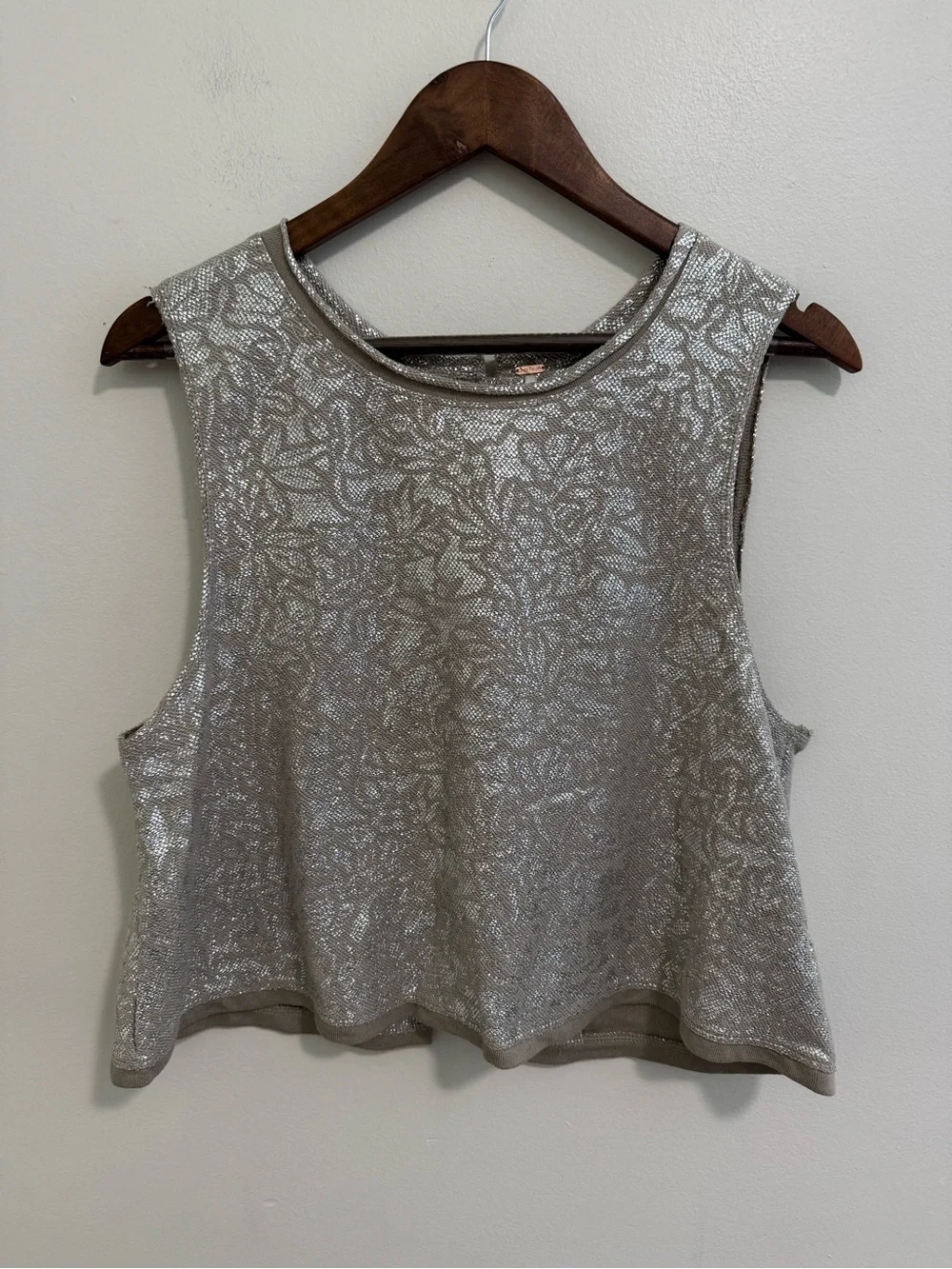 Free People Crop Metallic Tank